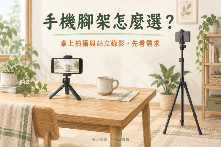 手機腳架怎麼選？桌上拍攝與站立錄影，先看這 4 件事